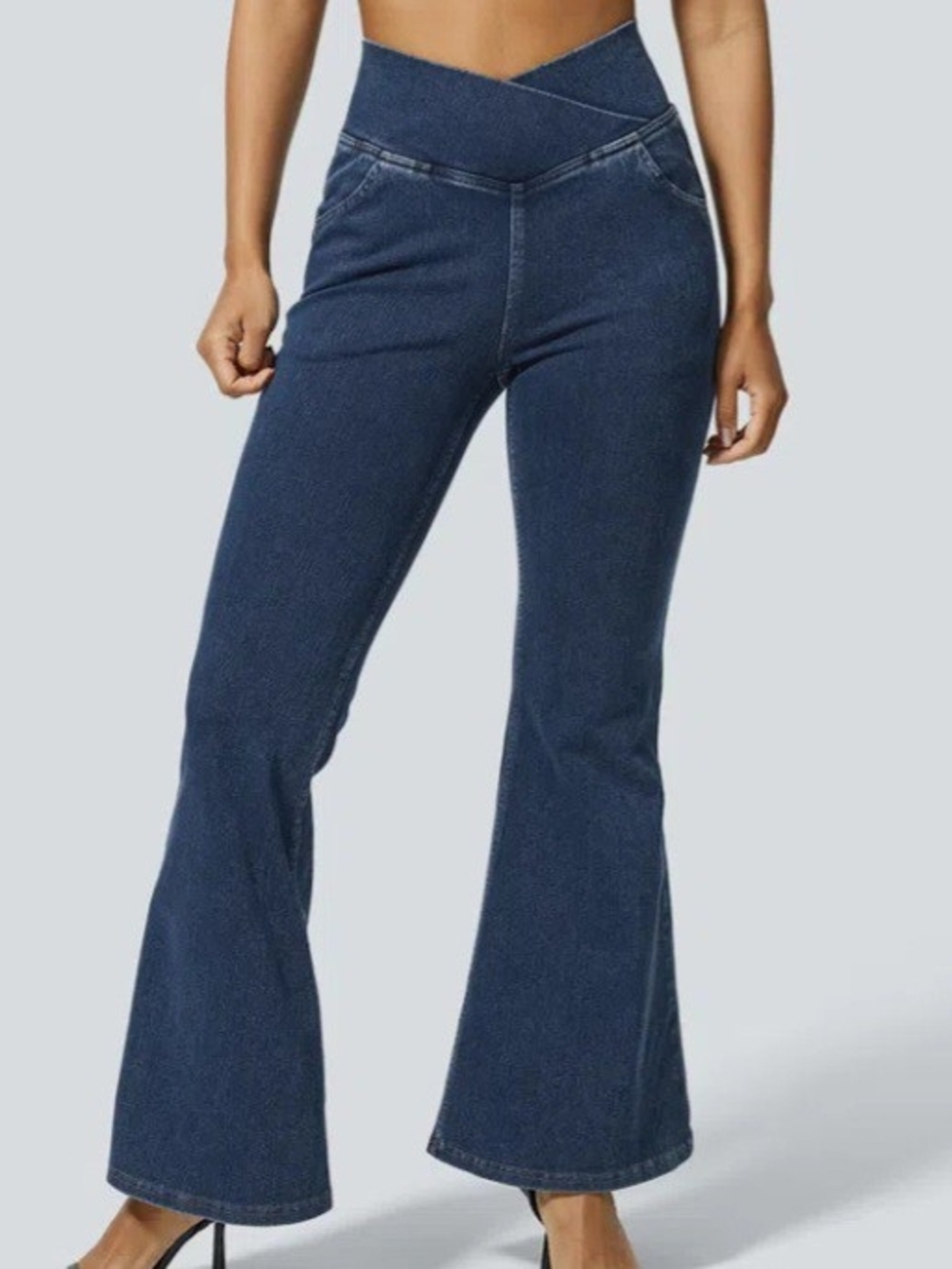 NWT Halara High-Rise Blue Flared Women's Jeans Medium Tall